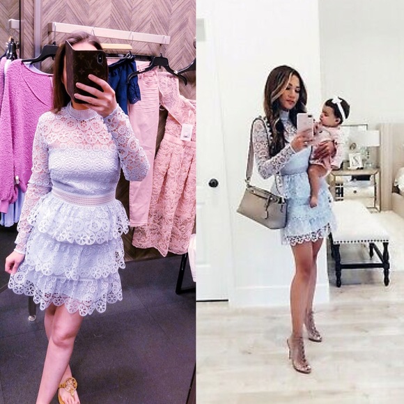 Self Portrait 2018 Tierred Scalloped Lace Dress - Picture 3 of 8